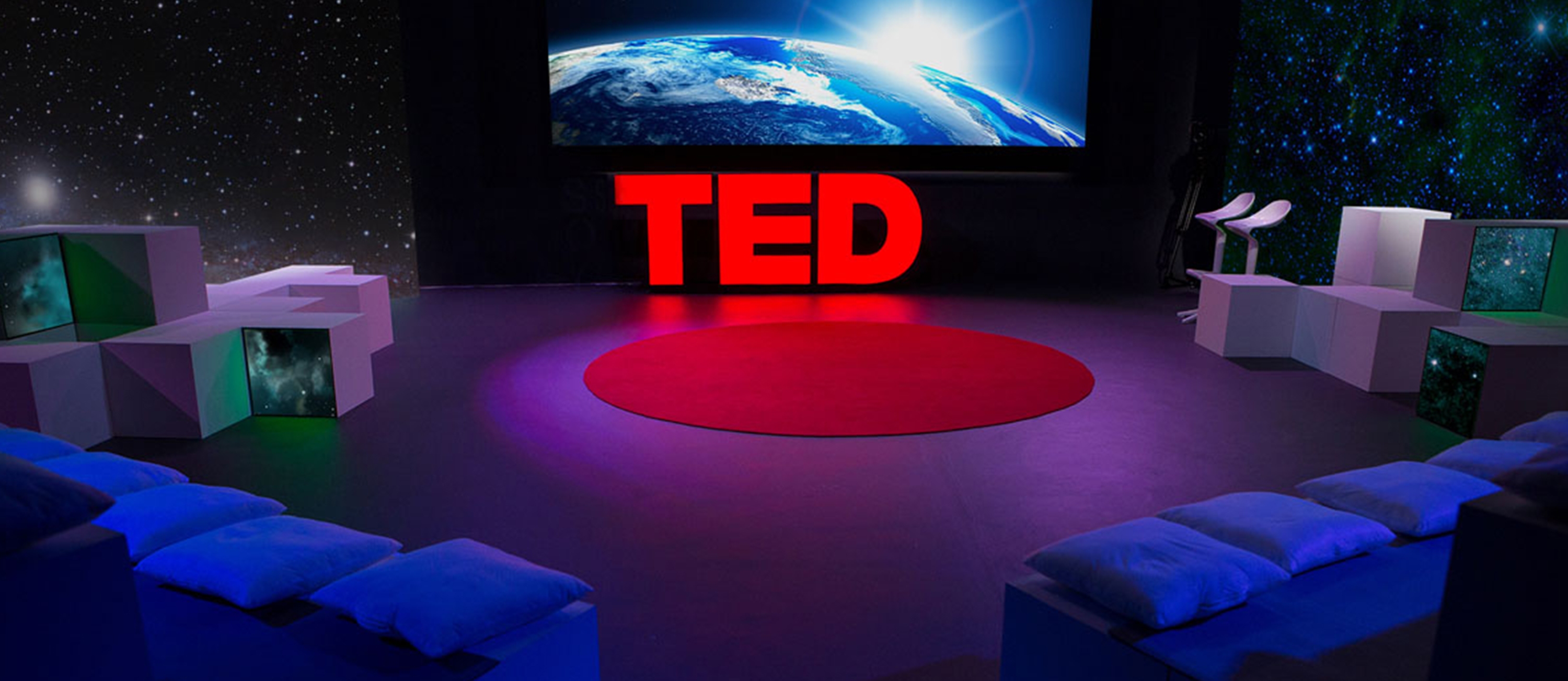 Official TED Stage Red Lettering